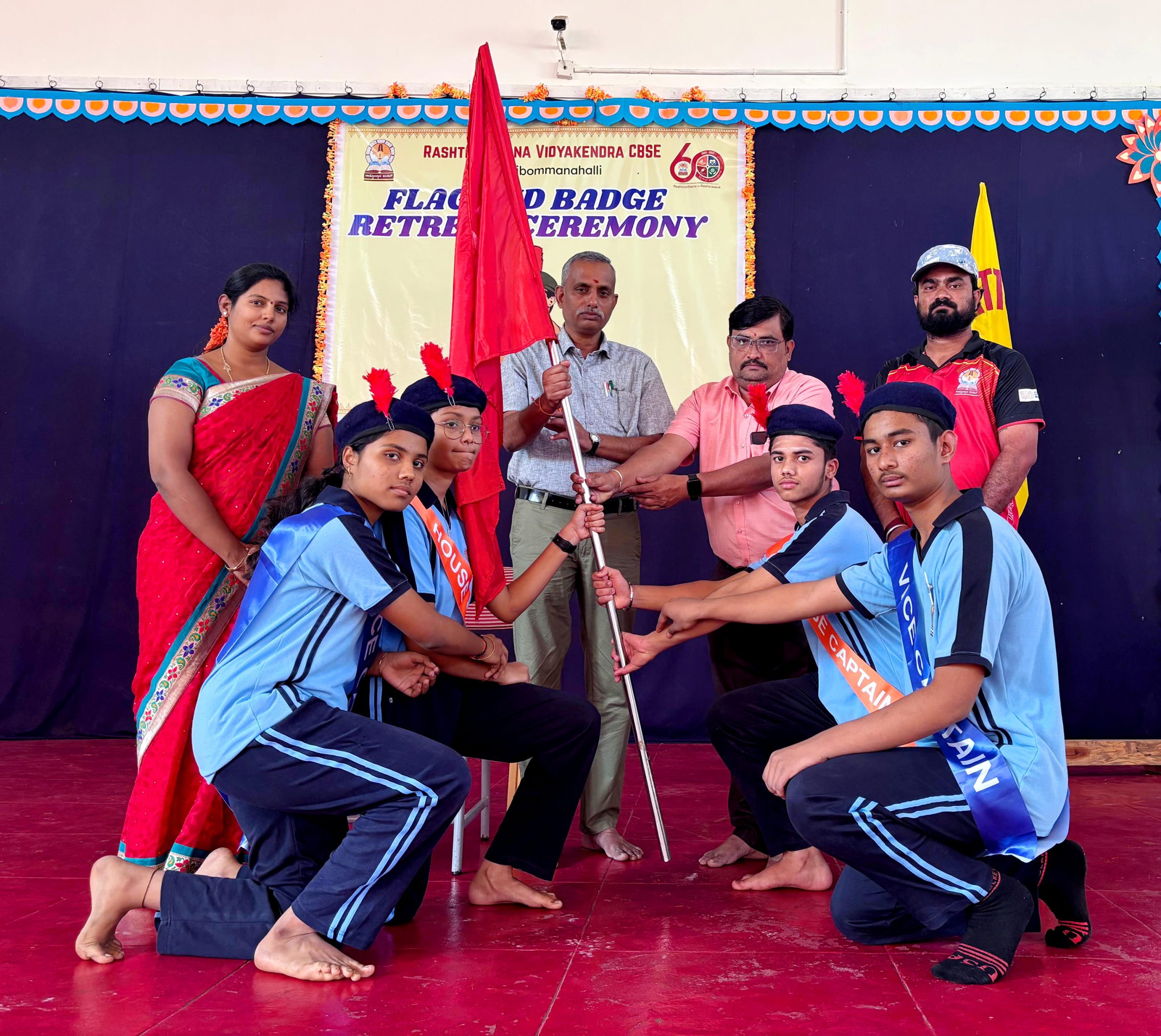 Flag and Badge Retreat Ceremony 2025-26 in Rashtrotthana Vidyarthi Nilaya Hagaribommanahalli (4)